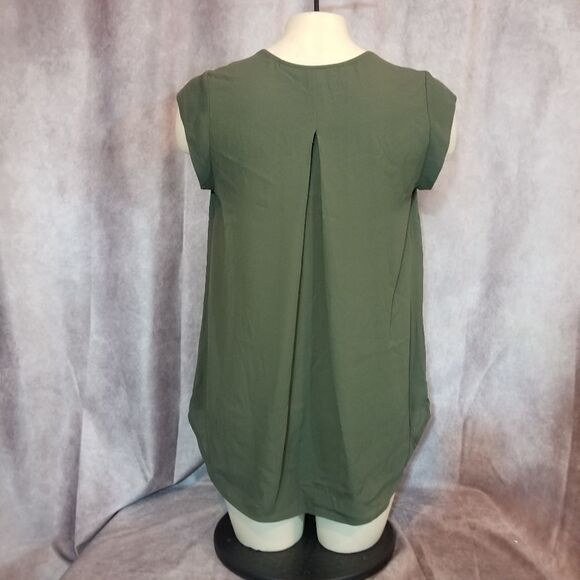 DR2 Olive Green Sleeveless Blouse Size XS - Picture 3 of 6